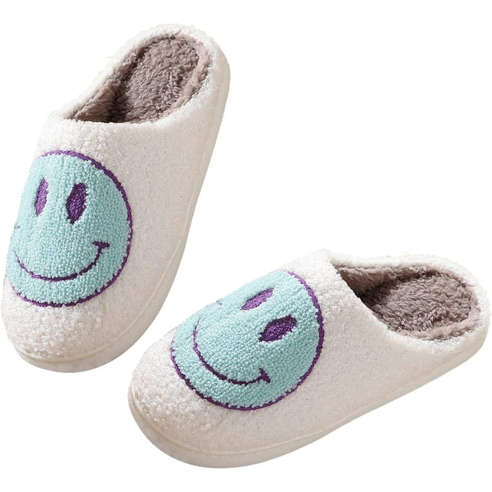 Cozy Comfy Smile Plush Slip On Slippers