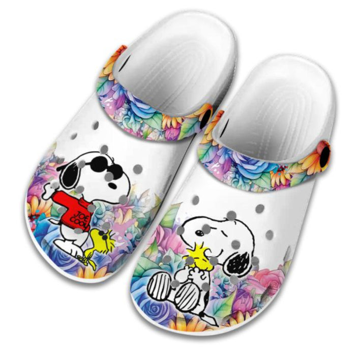 Snoopy Flower Design Clogs