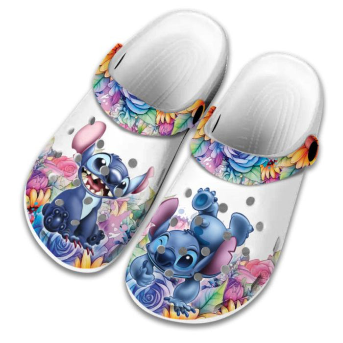 Stitch Flower Design Clogs