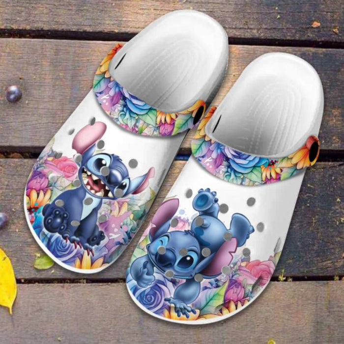 Stitch Flower Design Clogs