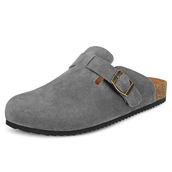 Suede Mules Footbed Clogs – Supportive Slip On Sandals