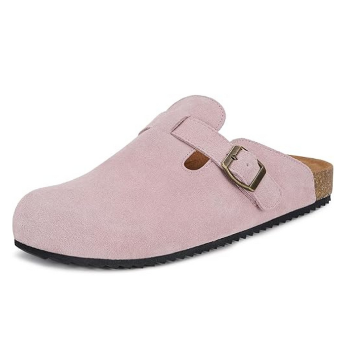 Suede Mules Footbed Clogs – Supportive Slip On Sandals