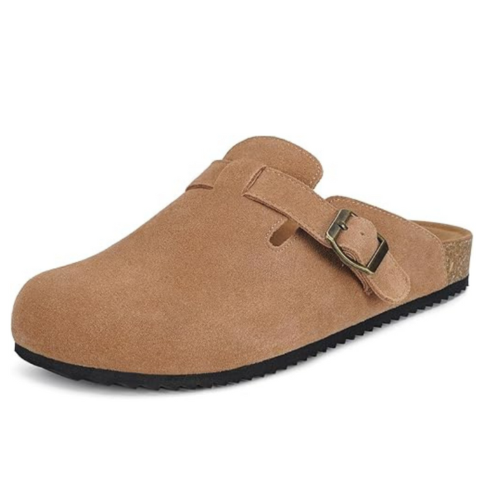 Suede Mules Footbed Clogs – Supportive Slip On Sandals