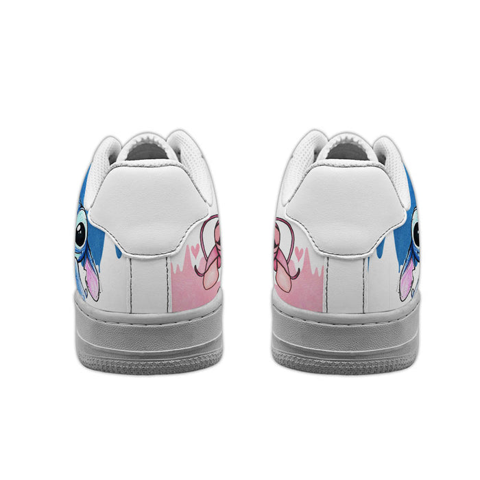 Custom Name Stitch And Angela Designed Sneaker For Couples