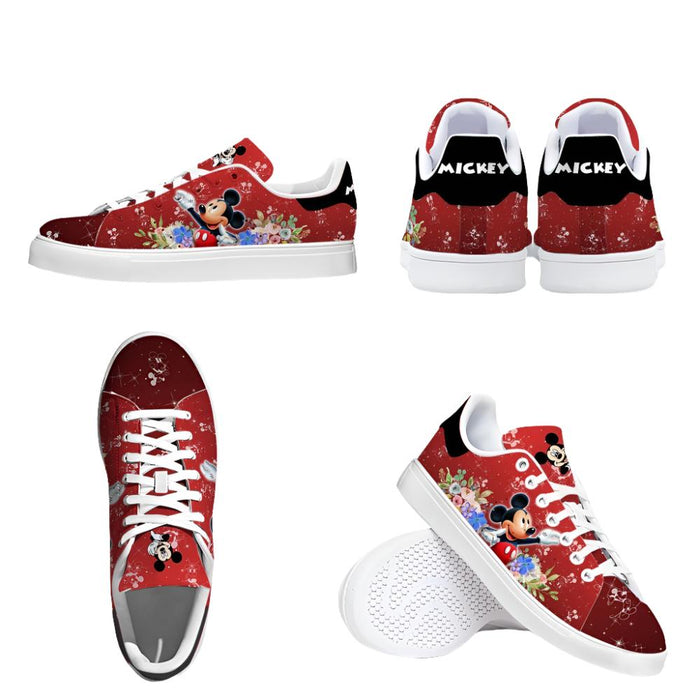 Mickey Mouse Glitter Pattern Casual Sneakers