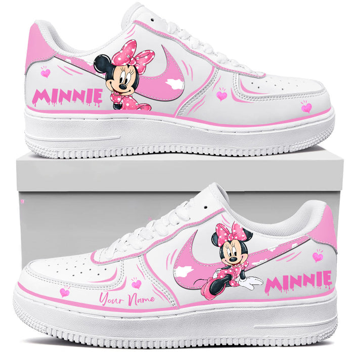 Minnie Mouse Custom Name Casual Sneakers