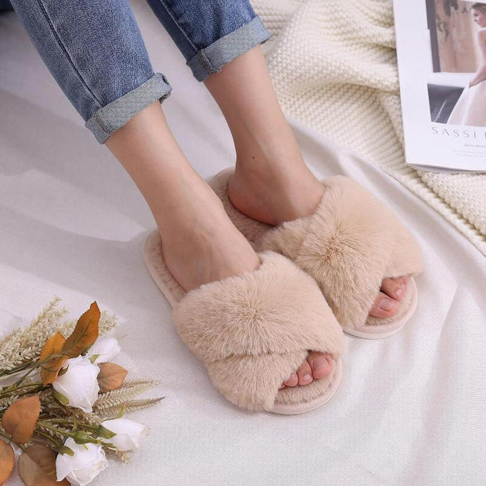 Cozy Cross Strap Foam Slippers For Women