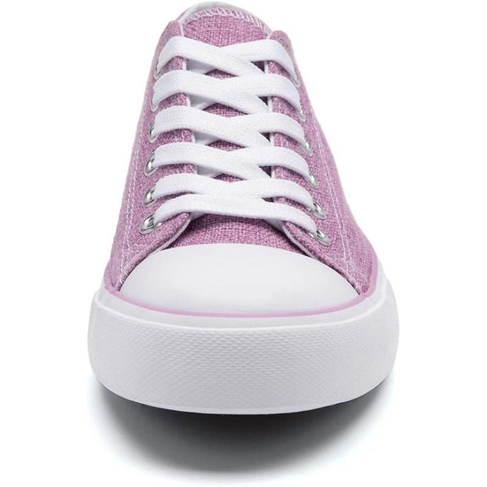 Streamlined Mono Canvas Sneakers with Lace Up Detail