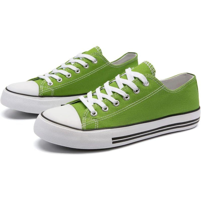 Solid Color Canvas Lace Up Unisex Sneakers