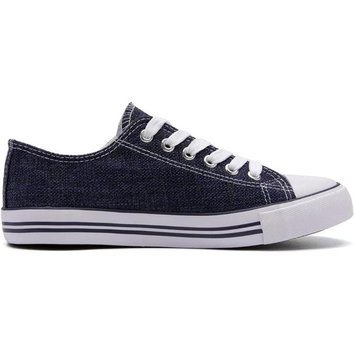 Streamlined Mono Canvas Sneakers with Lace Up Detail