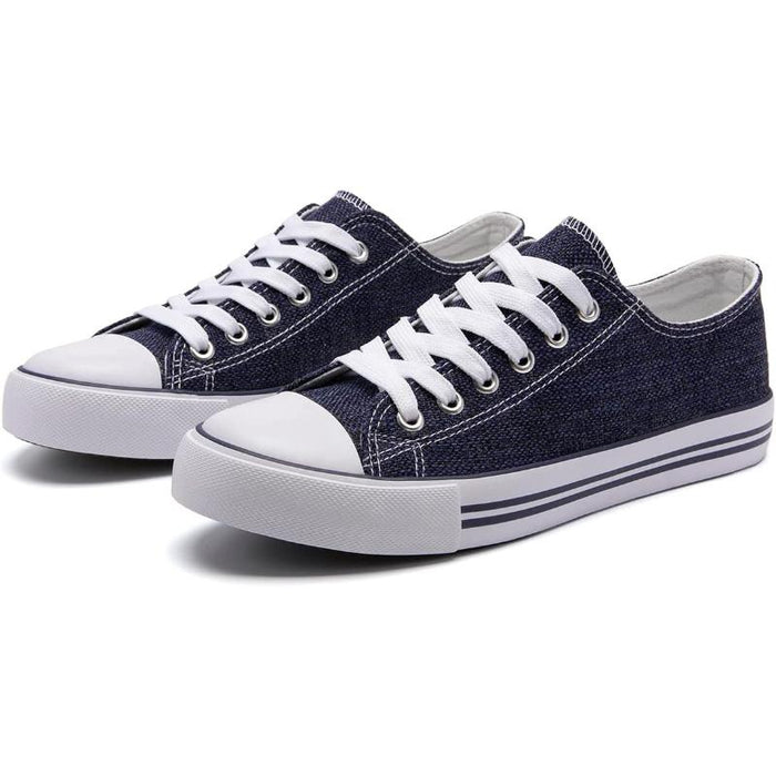 Streamlined Mono Canvas Sneakers with Lace Up Detail