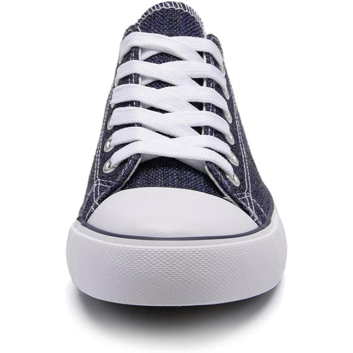 Streamlined Mono Canvas Sneakers with Lace Up Detail