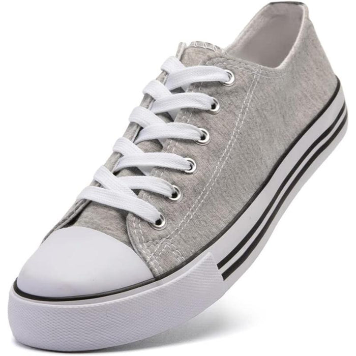 Streamlined Mono Canvas Sneakers with Lace Up Detail