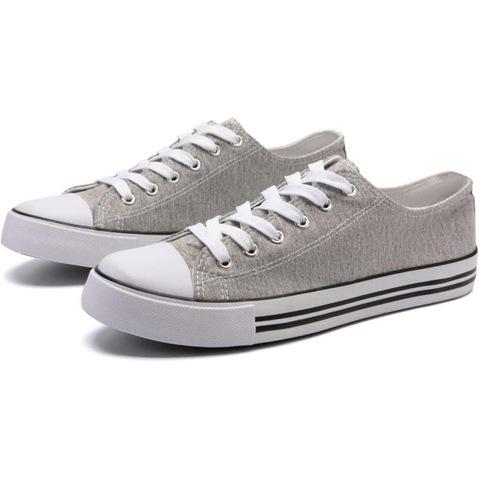 Streamlined Mono Canvas Sneakers with Lace Up Detail