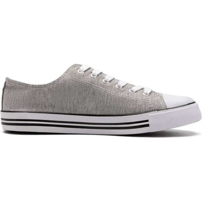 Streamlined Mono Canvas Sneakers with Lace Up Detail