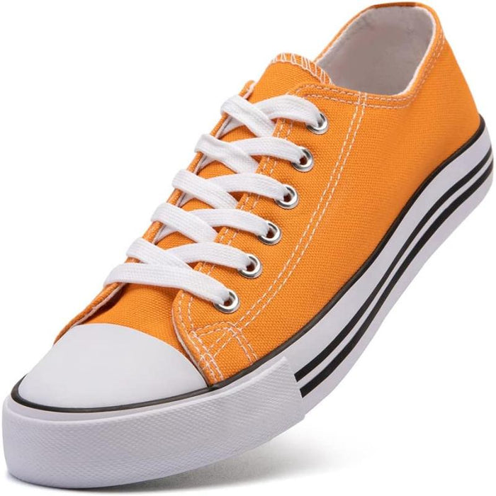 Solid Color Canvas Lace Up Unisex Sneakers