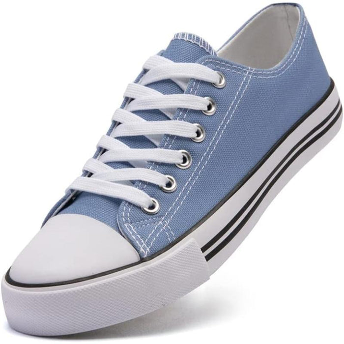 Streamlined Mono Canvas Sneakers with Lace Up Detail