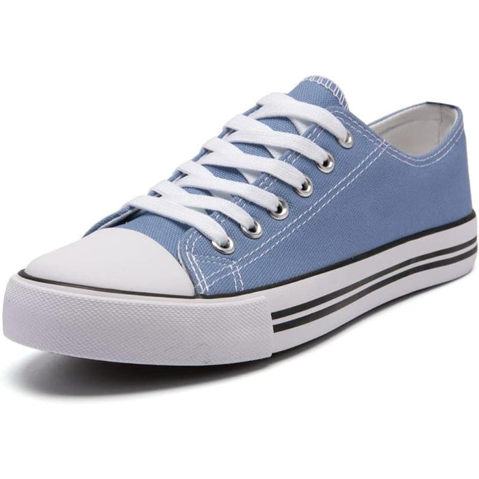 Streamlined Mono Canvas Sneakers with Lace Up Detail