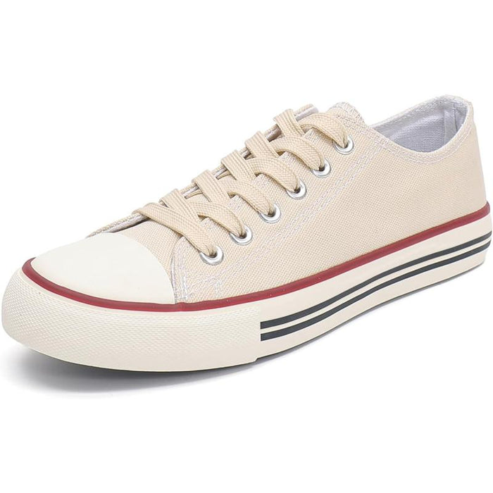 Streamlined Mono Canvas Sneakers with Lace Up Detail