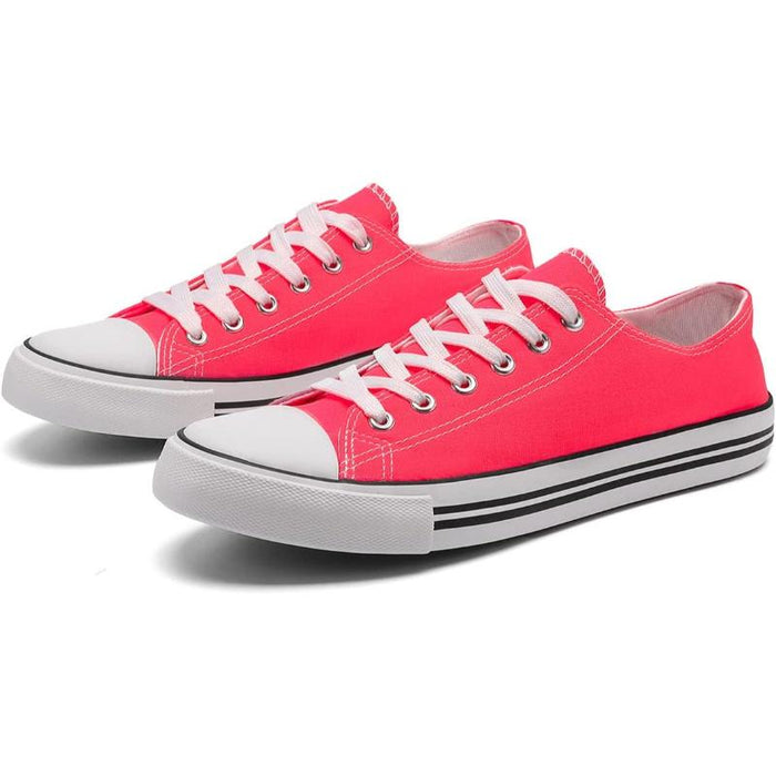 Solid Color Canvas Lace Up Unisex Sneakers