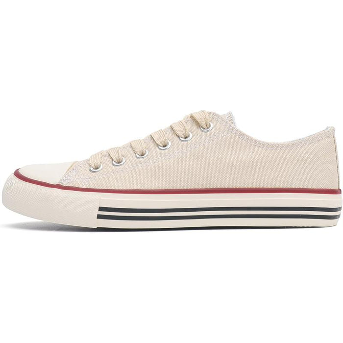 Streamlined Mono Canvas Sneakers with Lace Up Detail