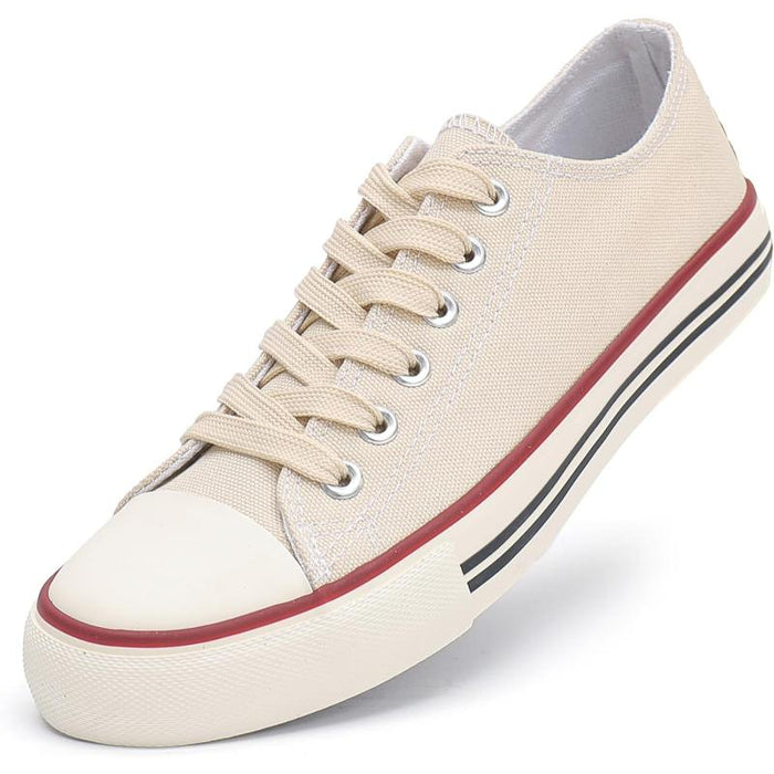 Streamlined Mono Canvas Sneakers with Lace Up Detail