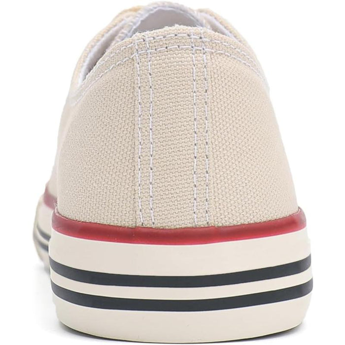 Streamlined Mono Canvas Sneakers with Lace Up Detail