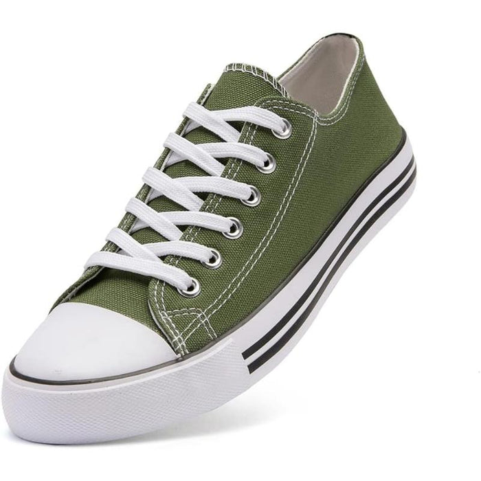 Solid Color Canvas Lace Up Unisex Sneakers