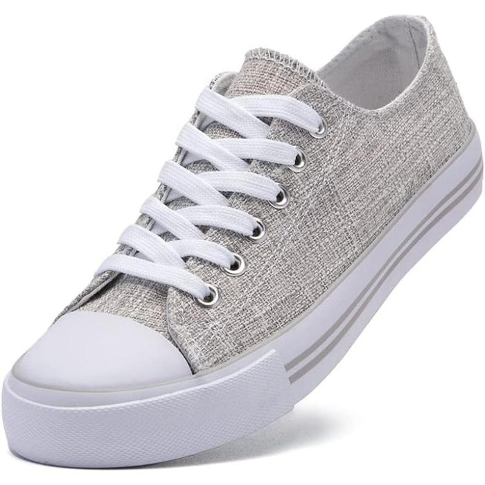 Streamlined Mono Canvas Sneakers with Lace Up Detail