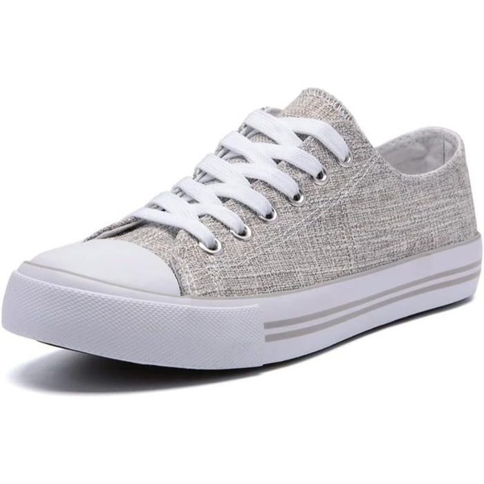 Streamlined Mono Canvas Sneakers with Lace Up Detail