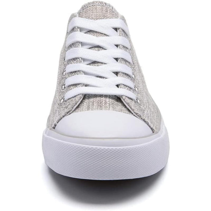 Streamlined Mono Canvas Sneakers with Lace Up Detail