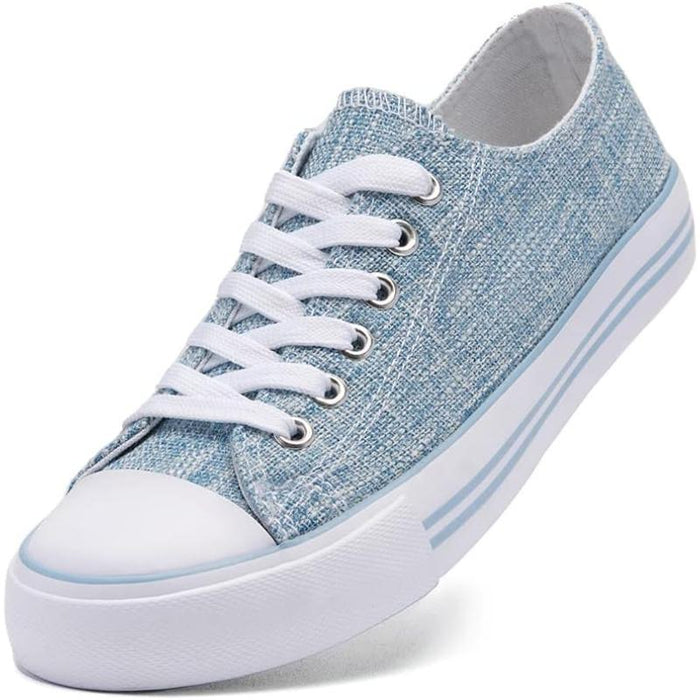 Streamlined Mono Canvas Sneakers with Lace Up Detail