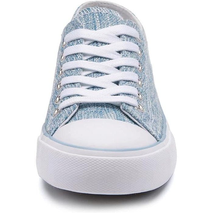 Streamlined Mono Canvas Sneakers with Lace Up Detail