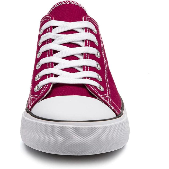 Solid Color Canvas Lace Up Unisex Sneakers