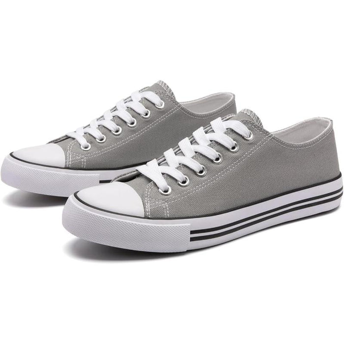 Solid Color Canvas Lace Up Unisex Sneakers