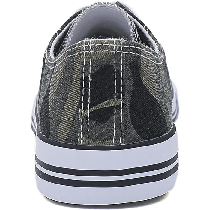 Streamlined Mono Canvas Sneakers with Lace Up Detail